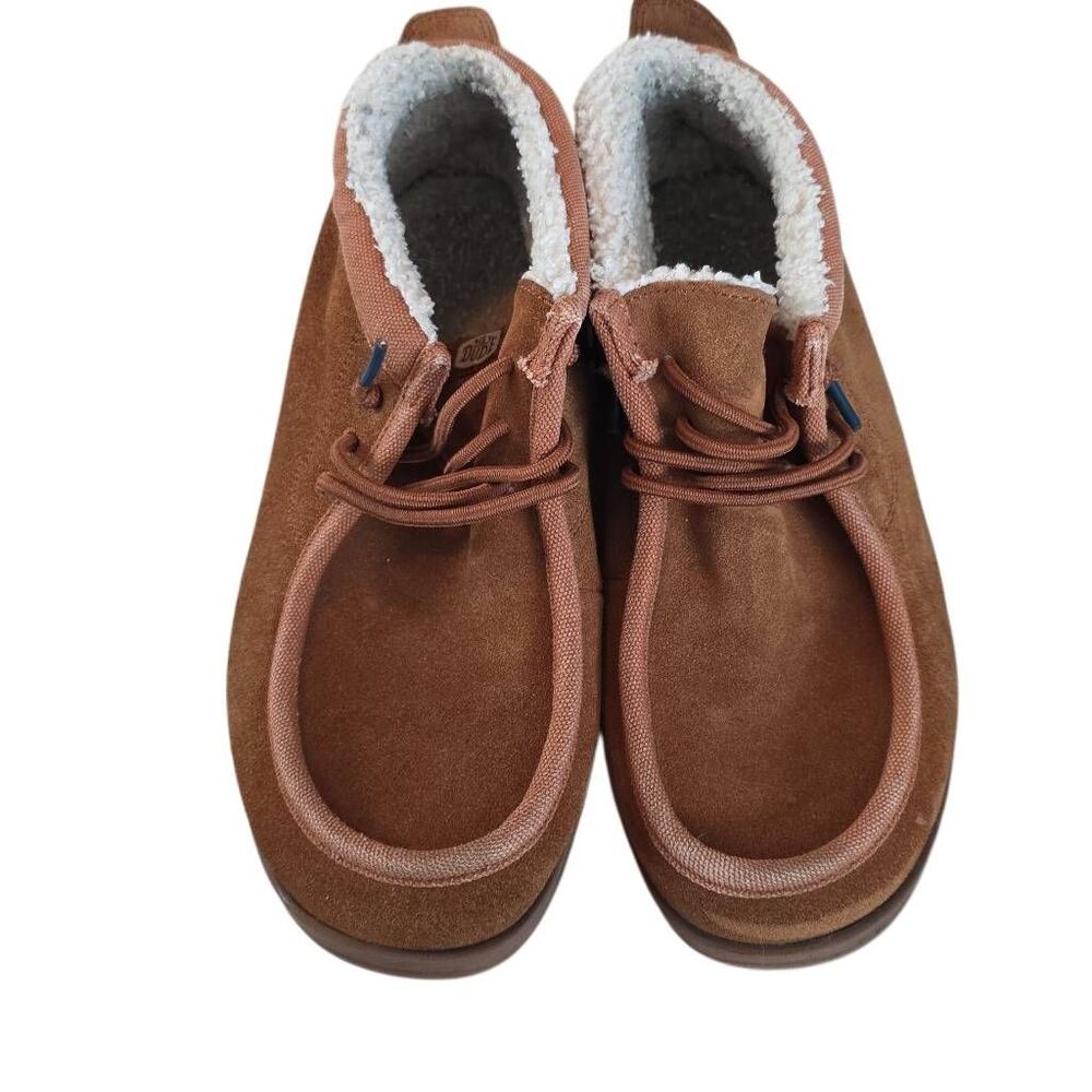 Hey Dude Men's Size 8 Brown Suede Wally Mid Gripr Warmth Winter Dudes Shoes - Picture 5 of 9